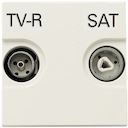Розетка TV-R-SAT проходная с накладкой, серия Zenit, цвет альпийский белый