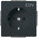 "Розетка SCHUKO 16А 250В c шторками, с маркировкой ""EDV"", Future/Axcent/Carat/Династия, антрацит"