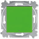 Переключатель одноклавишный с подсветкой ABB Levit ориентационная зелёный / дымчатый чёрный