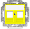 Накладка с суппортом ABB Levit для информационных разъёмов жёлтый