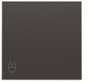 Накладка розетки с крышкой, серия SKY, цвет чёрный бархат