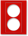 Сменная панель ABB Levit на розетку с заземлением двойную красный