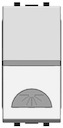 "Механизм 1-клавишной кнопки с клавишей и символом ""СВЕТ"", 1-модульный, серия Zenit, цвет серебристый"