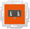 USB зарядка двойная ABB Levit оранжевый