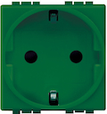 LivingLight Силовая розетка 2К+З, 16А, цвет зеленый