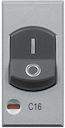 Axolute Двухполюсный термомагнитный выключатель с индикатором защиты 1 полюса, номинальный ток 16 А, размыкающая способность 3000 А, 127/230 В~, цвет алюминий