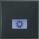 Axolute Кнопка 1Р (NO) 10 А 250 В~ с символом «лампа» – 2 модуля, цвет антрацит