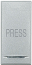 Axolute Кнопка 1Р (NO) 10 АX 250 В~ с символом «PRESS», цвет алюминий