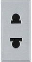 Axolute Розетка 2К, 16 А с защитными шторками Евро – Американский стандарт, цвет алюминий