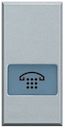 Axolute Клавиши с подсвечиваемыми символами для выключателей в дизайне AXIAL - 1 модуль, телефон, цвет алюминий