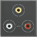 Axolute Аудио-видео разъем RCAx3 ("Тюльпан"), цвет антрацит