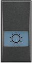 Axolute Клавиши с подсвечиваемыми символами для выключателей в дизайне AXIAL - 1 модуль, Лампа, цвет антрацит
