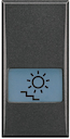 Axolute Клавиши с подсвечиваемыми символами для выключателей в дизайне AXIAL - 1 модуль, подсветка лестницы, цвет антрацит