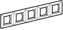 Рамка на 2+2+2+2+2 модуля (пятиместная), черный металлик, RAL7021