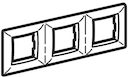 Рамка на 2+2+2модуля (трехместная), малиновая, RAL3027