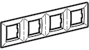 Рамка на 2+2+2+2 модуля (четырехместная), малиновая, RAL3027