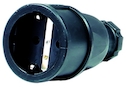Черный Розетка кабельная 2Р+Е, 16А, 250V, резина IP44