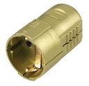 Золото Розетка кабельная 2Р+Е, 16А, 250V, для евровилки, пластик