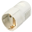 Белый Розетка кабельная 2Р+Е, 16А, 250V, для евровилки, пластик