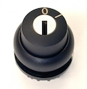 Переключатель с ключом 2х-позиционный 40⁰, без фиксации, ключ вынимается в положении 0, черное лицевое кольцо
