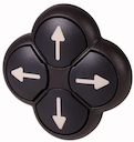 Кнопочный блок, 4 направления, черное лицевое кольцо