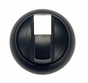 Переключатель с поворотной ручкой 2-х позиционный 40⁰, без фиксации, черное лицевое кольцо