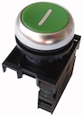 Кнопка в сборе, замыкающий контакт, зеленая с обозначением I