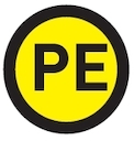 Наклейка "PE" (d20мм.) PROxima