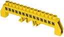 Шина "0" РЕ (8х12мм) 14 отверстий латунь желтый нейлоновый корпус комбинированный PROxima
