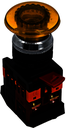 Кнопка AELA-22 желтая с подсветкой NO+NC 220В Грибок PROxima