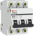 Автоматический выключатель 3P 16А (B) 4,5кА ВА 47-29 Basic