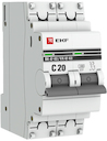 EKF mcb4763-2-20C-pro Автоматический выключатель 2P 20А (C) 4,5kA ВА 47-63 PROxima