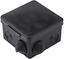 Коробка распаячная КМР-030-031 с крышкой (80х80х50) 7 мембр. вводов чёрная IP54