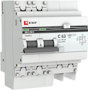 Дифференциальный автомат АД-2 63А/100мА (хар. C, AC, электронный, защита 270В) 4,5кА EKF PROxima