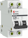 EKF mcb4729-2-20C Автоматический выключатель 2P 20А (C) 4,5кА ВА 47-29 Basic