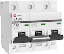 Автоматический выключатель 3P  50А (C) 10kA ВА 47-100 EKF Basic