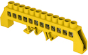 Шина "0" РЕ (8х12мм) 12 отверстий латунь желтый нейлоновый корпус комбинированный PROxima