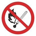 Наклейка "Запрещается пользоваться открытым огнем и курить" Р02 (200х200мм.) EKF PROxima