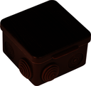 Коробка распаячная КМР-030-031 с крышкой (83х83х54) 7 мембранных вводов тёмное дерево IP54 PROxima