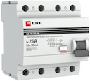 EKF elcb-4-25-30-em-pro Устройство защитного отключения УЗО ВД-100 4P 25А/30мА (электромеханическое) PROxima