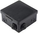 Коробка распаячная КМР-030-014 с крышкой (100х100х50), 8 мембр. вводов чёрная IP54