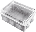 Коробка распаячная КМР-050-041пк пылевлагозащищенная,10 мембранных вводов, уплотнительный шнур, прозрачная крышкой (156х113х77) PROxima