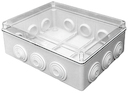Коробка распаячная КМР-050-043пк пылевлагозащищенная, 12 мембранных вводов, уплотнительный шнур, прозрачная крышка (240х190х90) EKF PROxima