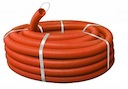 Труба ПНД гибкая гофр. д.16мм, тяжёлая с протяжкой, 100м, цвет оранжевый