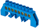 Шина "0" N (8х12мм) 8 отверстий латунь синий нейлоновый корпус комбинированный розничный стикер PROxima