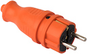 Вилка оранжевая каучуковая прямая 230В 2P+PE 16A IP44 EKF PRO