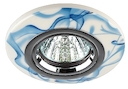 DK62 CH/WH/BL Светильник ЭРА декор керамический "голубой " MR16,12V/220V, 50W,  белый/голубой/хром (