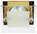 KL16  GD Светильник ЭРА литой  "с квадратным  стеклом" MR16,12V, 50W золото (10/100/1400)