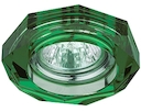 DK6 CH/GR Светильник ЭРА декор стекло объемный многогранник MR16,12V, 50W, GU5,3 хром/зелен (50)