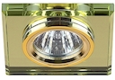 DK8        GD/YL Светильник ЭРА декор стекло квадрат MR16,12V, 50W, золото/ зеркальный желтый